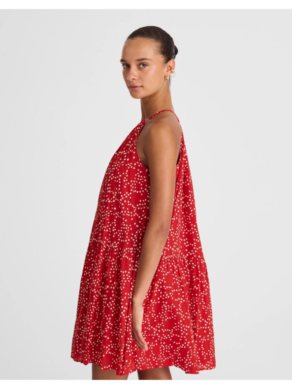 Madewell Drop-Waist Mini Dress in Dot - Picture 2 of 11